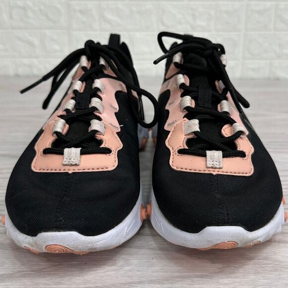 Nike React Element 55 Running Shoes SZ 6.5 Black Coral CD6964002 Lace Up Low Top - Picture 6 of 13